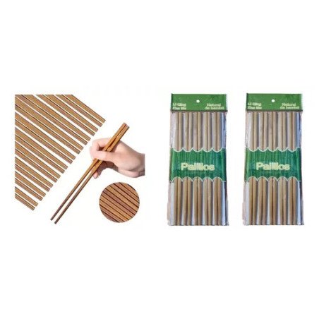 60 Pares Palillos Chinos De Bambu Reutilizables Para Sushi