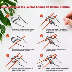 60 Pares Palillos Chinos De Bambu Reutilizables Para Sushi