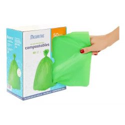 Bolsas De Basura Compostables Basuritas, 91x136cm, 50 Bolsas Color Verde