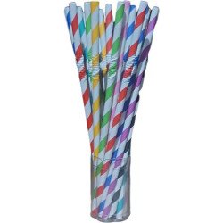 Popotes Biodegradables De Papel De Colores Rayas Fiesta