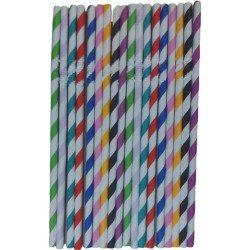 Popotes Biodegradables De Papel De Colores Rayas Fiesta