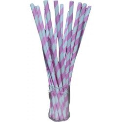 Popotes Biodegradables De Papel De Colores Rayas Fiesta