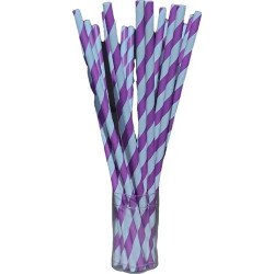 Popotes Biodegradables De Papel De Colores Rayas Fiesta