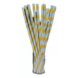 Popotes Biodegradables De Papel De Colores Rayas Fiesta