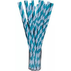 Popotes Biodegradables De Papel De Colores Rayas Fiesta