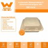 Contenedor Biodegradable P/ Alimentos 8x8 Bagazo 3div 200pzs