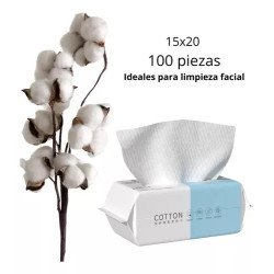 Toallitas Desechables 100% Algodón Para Limpieza Facial Spa Color Blanco Algodón Natural