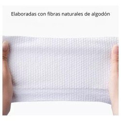 Toallitas Desechables 100% Algodón Para Limpieza Facial Spa Color Blanco Algodón Natural