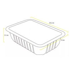 Charola Para Alimentos Desechable Bandeja Sellable 100 Pzas