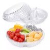 12pz Domo Botanero Charola Plato Desechable Transparente24cm