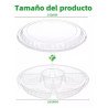 12pz Domo Botanero Charola Plato Desechable Transparente24cm