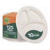 Berry Green 125 Platos Grandes Con Divisiones, 100% Compostables