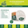 Berry Green 125 Platos Grandes Con Divisiones, 100% Compostables