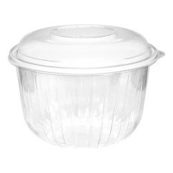 Charola Ensaladera Plastico Desechable 64 Onza Con Tapa-63pz
