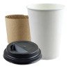 Vaso Tapa Café 12 Oz Desechable Bebida Caliente 50 Unidades Color Blanco