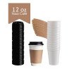 Vaso Tapa Café 12 Oz Desechable Bebida Caliente 50 Unidades Color Blanco