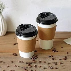 Vaso Tapa Café 12 Oz Desechable Bebida Caliente 50 Unidades Color Blanco