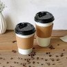 Vaso Tapa Café 12 Oz Desechable Bebida Caliente 50 Unidades Color Blanco