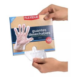 100 Guantes Desechables Degradables De Plástico Flexidur