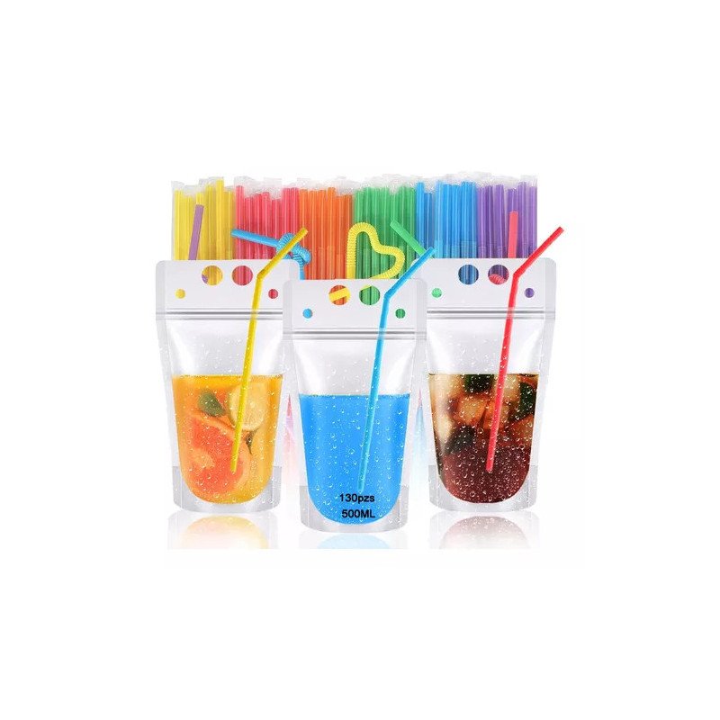 Bolsas Selladas Desechables De Bebidas Y Popotes750ml/1000ml Color 500ml Dingpai Z2