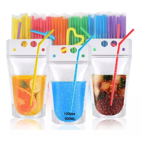 Bolsas Selladas Desechables De Bebidas Y Popotes750ml/1000ml Color 500ml Dingpai Z2