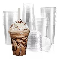 Vaso Frappé Con Tapa Domo, 16oz (480ml) Marca Mcc, 100 Sets