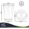 Vaso Frappé Con Tapa Domo, 16oz (480ml) Marca Mcc, 100 Sets