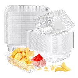 200 Charola Bandeja Nachos Papas 2 Compartimentos Desechable