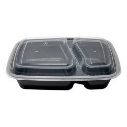 Contenedor Reutilizable P/ Comida 2 Divisiones 32 Oz 25 Pzs