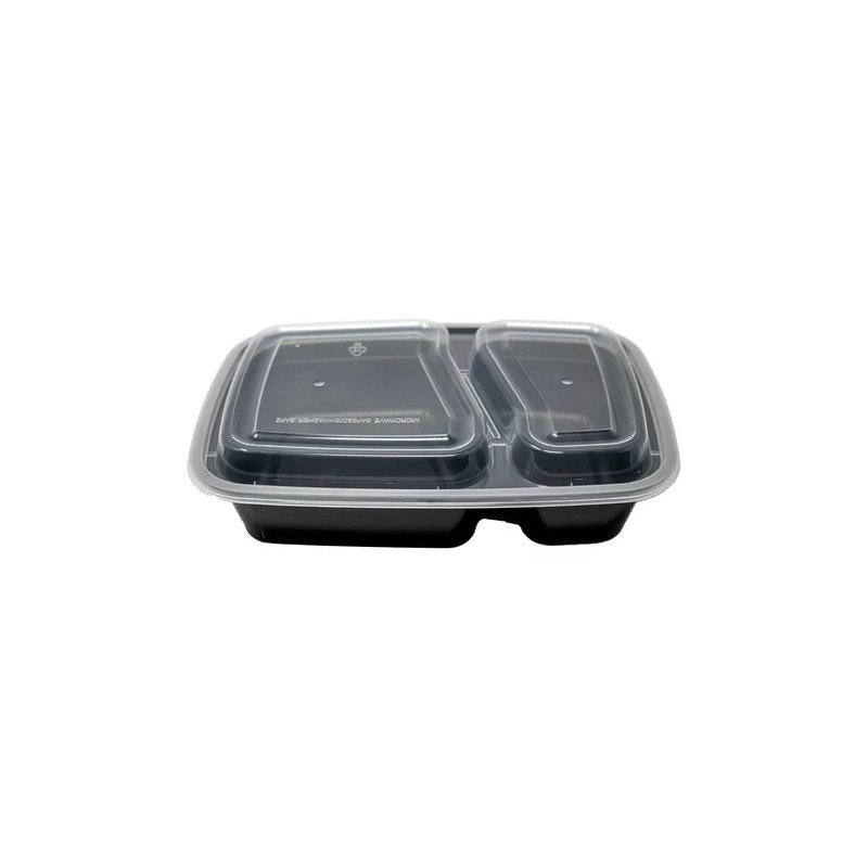Contenedor Reutilizable P/ Comida 2 Divisiones 32 Oz 25 Pzs