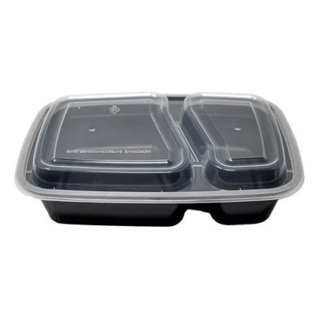 Contenedor Reutilizable P/ Comida 2 Divisiones 32 Oz 25 Pzs