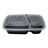 Contenedor Reutilizable P/ Comida 2 Divisiones 32 Oz 25 Pzs