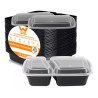 Contenedor Reutilizable P/ Comida 2 Divisiones 32 Oz 25 Pzs