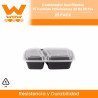 Contenedor Reutilizable P/ Comida 2 Divisiones 32 Oz 25 Pzs