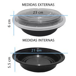 Contenedor Reutilizable P/ Comida Recipiente 48 Oz 25 Pzs
