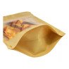 100 Bolsas Stand Up Pouch Kraft Frente Transparente Para 1kg