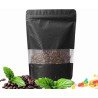 500 Bolsas Stand Up Pouch Kraft Negro Con Ventana Para 150gr