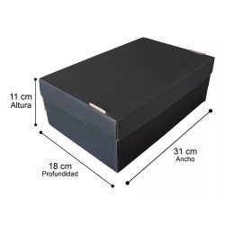 70 Cajas De Cartón Para Zapato De 31x18x11 Cm Color Negro
