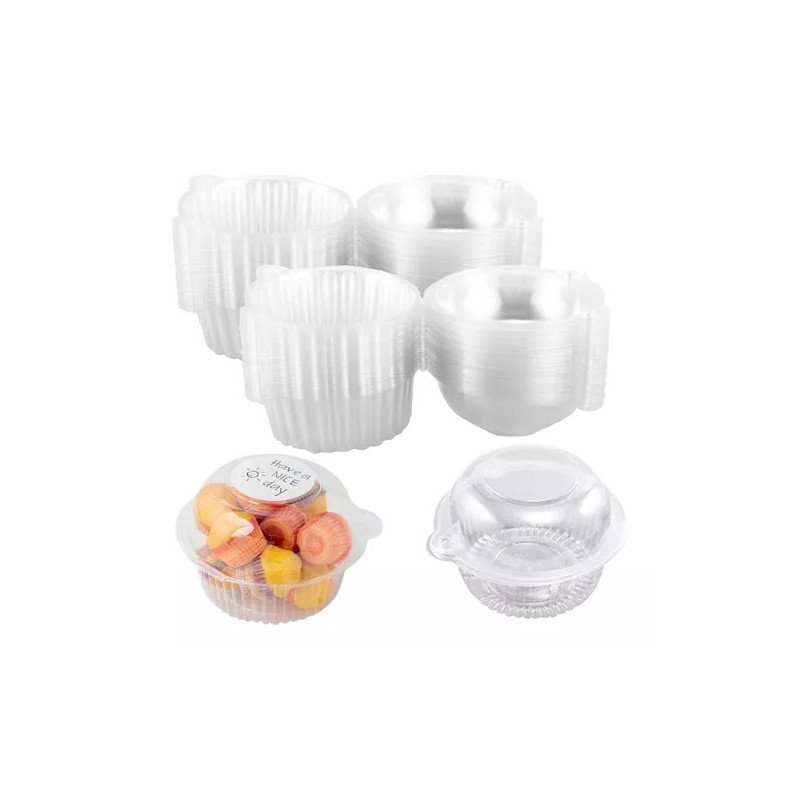 500 Vasos Con Domo Estándar Cupcake Caja Individual