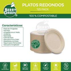 Plato redondo Biodegradable