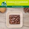 Plato cuadrado plástico