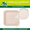Plato cuadrado plástico